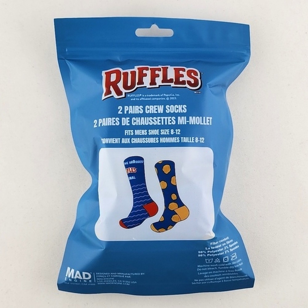 NWT Ruffles 1 Boxer + 2 Crew Socks Snack Bag Aisle Original Flavour M (31-33) - Picture 8 of 15